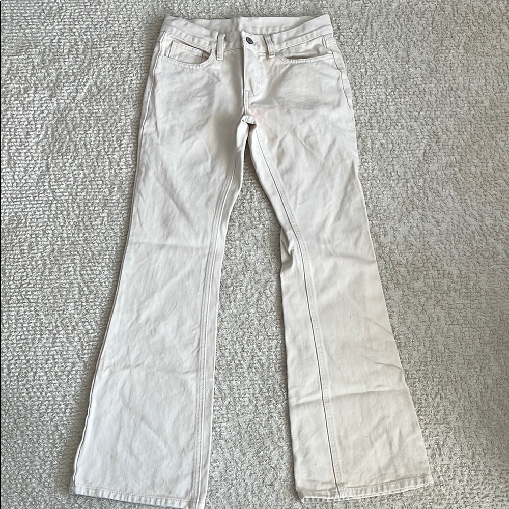J Galt Brandy Melville Women's Cream Flare Jeans